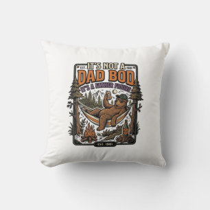 Funny Dad Bod Bear Camping Father Figure Shirt_1 Throw Pillow