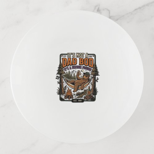 Funny Dad Bod Bear Camping Father Figure Shirt_1 Trinket Tray