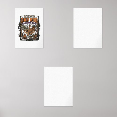 Funny Dad Bod Bear Camping Father Figure Shirt_1 Wall Art Sets