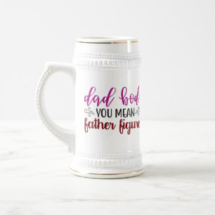 funny Dad bod Father figure word art Beer Stein