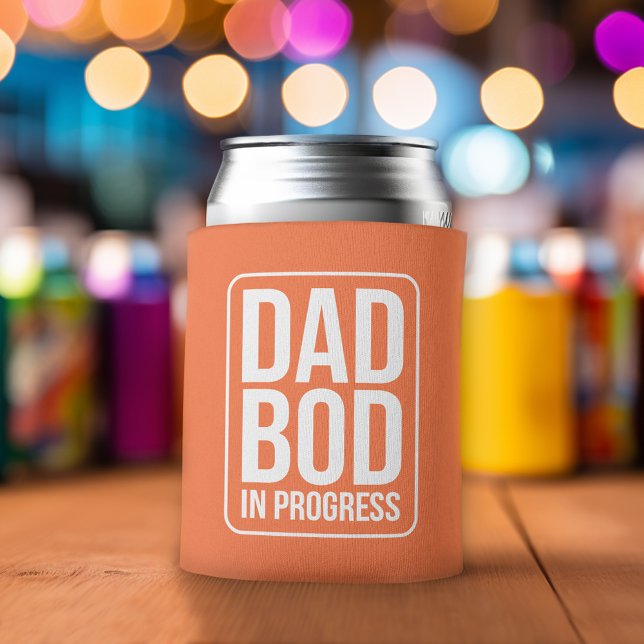 Funny Dad Bod in Progress Humor Fathers Day Can Cooler (Funny Can Cooler - Dad Bod in Progress - Father's Day Gift or a New Dad Favor)