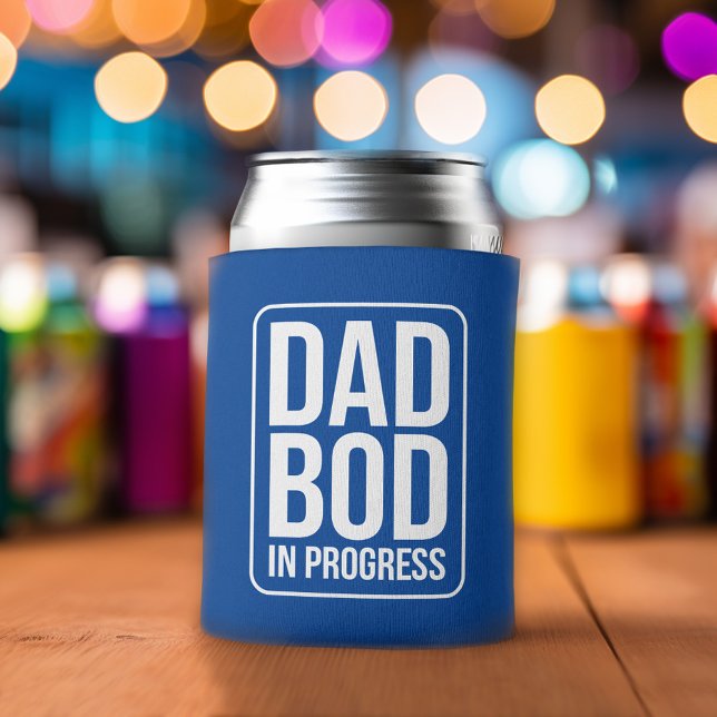 Funny Dad Bod in Progress Humor Fathers Day Can Cooler (Funny Can Cooler - Dad Bod in Progress - Father's Day Gift or a New Dad Favor)