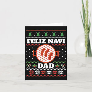 Funny Dad Christmas Bbq Feliz Navi Dad Uggly  Card