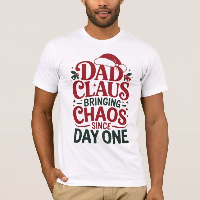 Funny Dad Claus Christmas Design T-Shirt (Front)