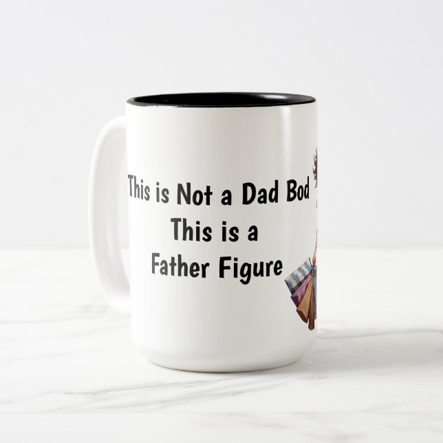 Funny Dad Coffee “Father Figure”  Dad Bod Mug (Front Left)