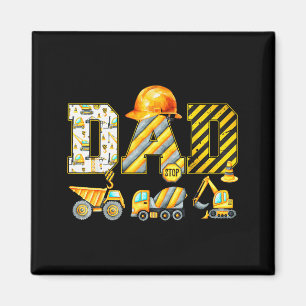 Funny Dad Construction Excavator Kids Matching Fam Magnet