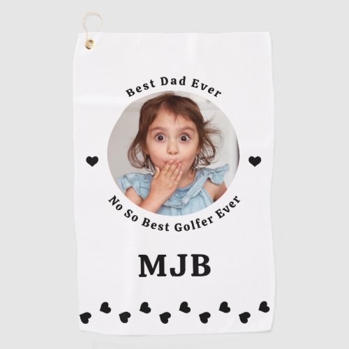 Funny DAD Custom Photo Cute Personalized Golfer Golf Towel