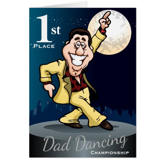 Funny Dad Dancing Winner Cards (Front)