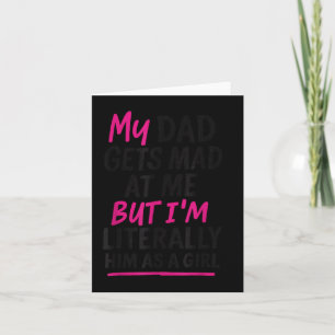 Funny Dad Daughter Humor Quote Family Sarcastic Co Card
