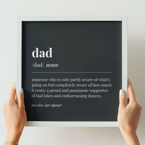 Funny Dad Definition Black Poster