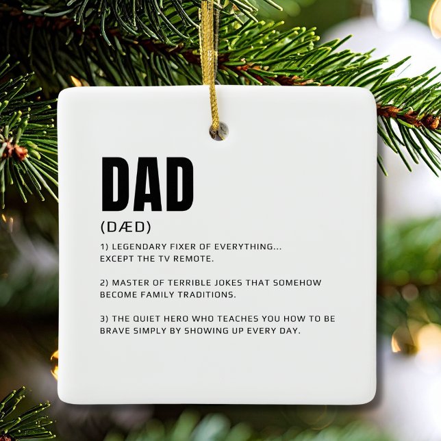 Funny Dad Definition Ceramic Ornament (Creator Uploaded)