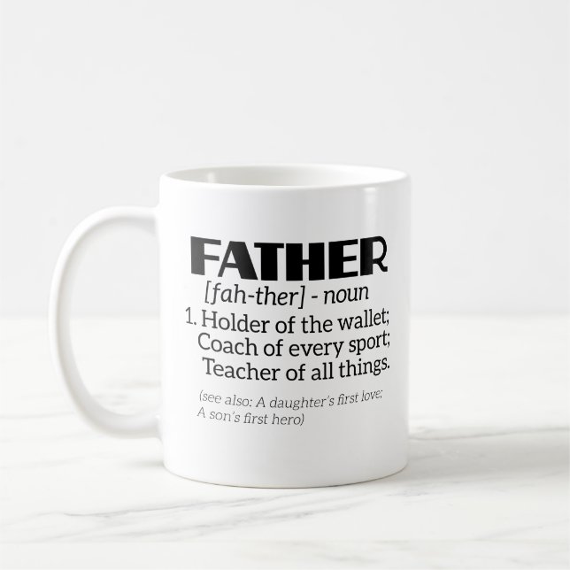Funny Dad Definition Coffee Mug Coach Fathers Day (Left)