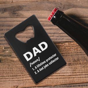 Funny Dad Definition Photo Father's Day Credit Card Bottle Opener