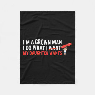 Funny Dad Father Daughter Humor Man Fatherhood Fam Fleece Blanket