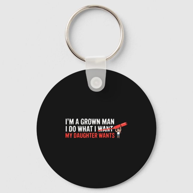 Funny Dad Father Daughter Humor Man Fatherhood Fam Keychain (Front)