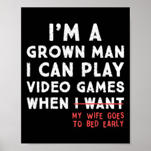 Funny Dad Father Gamer I Can Play Video Games Gami Poster