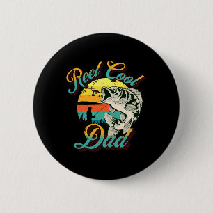 Funny Dad Fathers Day Gift Real Cool Dad Fishing Button