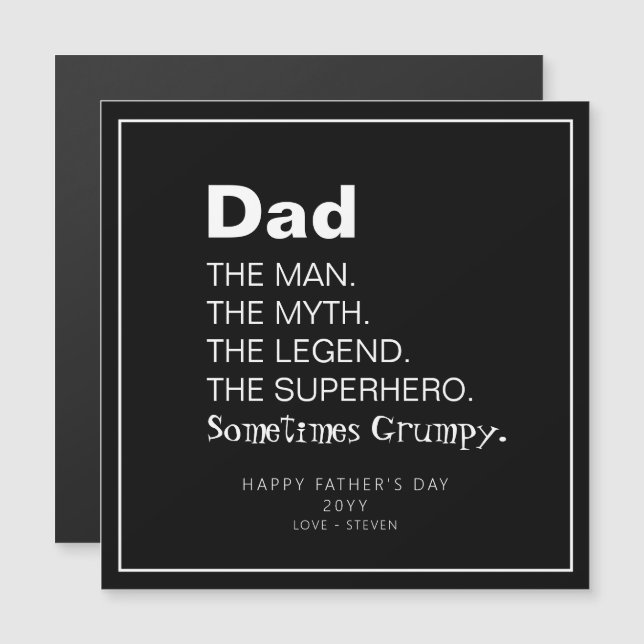 Funny Dad Fathers Day Saying Personalized Magnet (Front/Back)