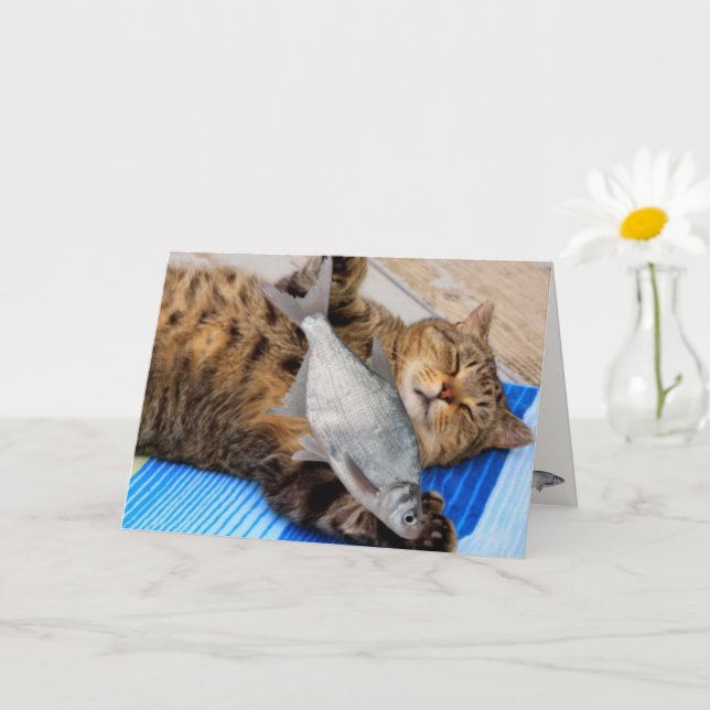 Funny Dad Fisherman Birthday Card (Small Plant)