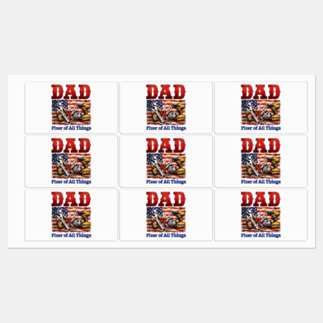 Funny Dad Fixer Of All Things Labels (Sheet)