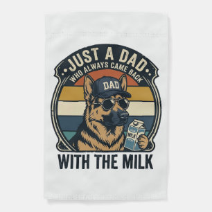Funny Dad German Shepherd Milk Retro Shirt Design_ Garden Flag