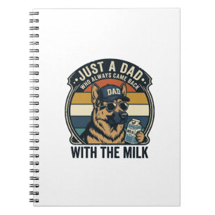 Funny Dad German Shepherd Milk Retro Shirt Design_ Notebook