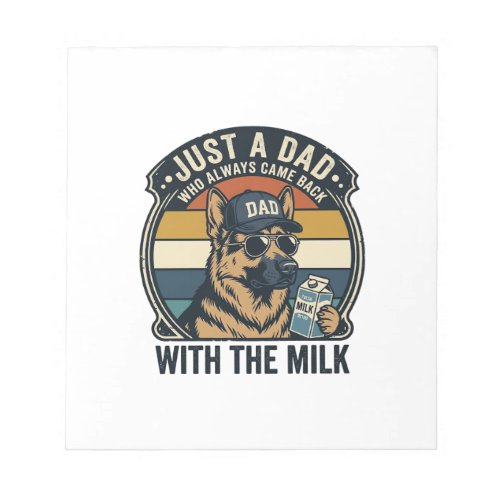 Funny Dad German Shepherd Milk Retro Shirt Design_ Notepad
