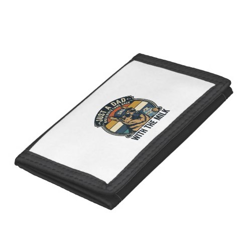 Funny Dad German Shepherd Milk Retro Shirt Design_ Trifold Wallet