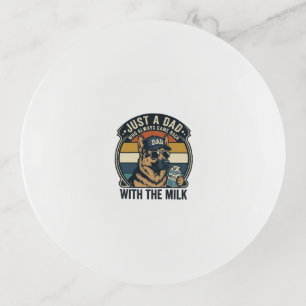 Funny Dad German Shepherd Milk Retro Shirt Design_ Trinket Tray