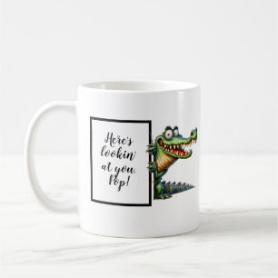 Funny dad gift with funny and quirky alligator coffee mug