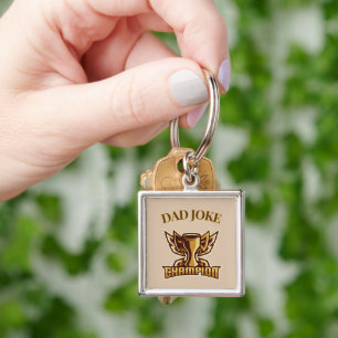 Funny Dad Joke Champion Trophy Keychain