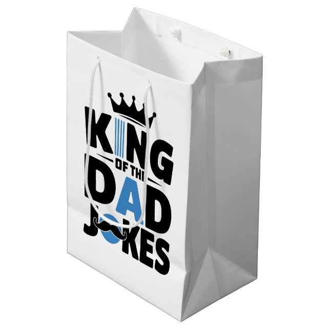 Funny Dad joke king word art  Medium Gift Bag (Front Angled)