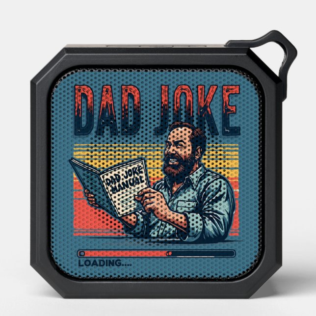 Funny Dad Joke Retro Humor Vintage Aesthetic Bluetooth Speaker (Front)