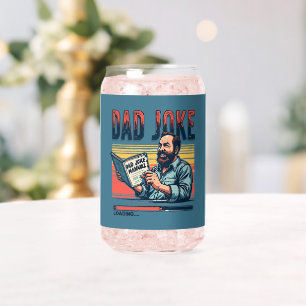 Funny Dad Joke Retro Humor Vintage Aesthetic Can Glass