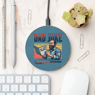 Funny Dad Joke Retro Humor Vintage Aesthetic Wireless Charger
