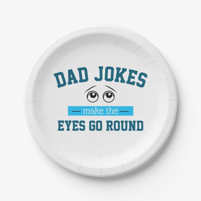 Funny Dad Jokes Father Pun Paper Plates (Front)
