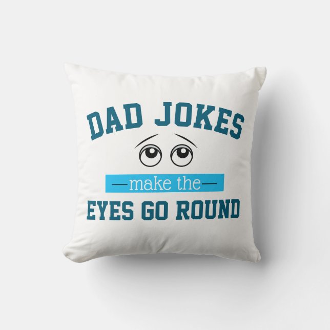 Funny Dad Jokes Father Pun Throw Pillow (Front)