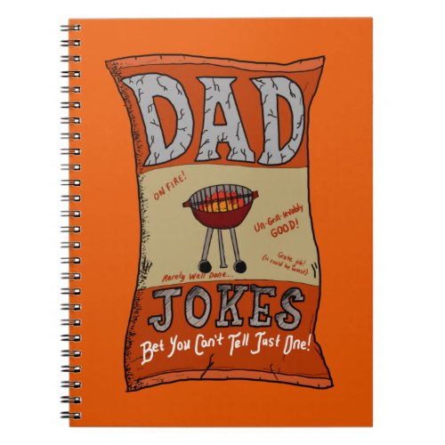Funny Dad Jokes Fathers Day Grilling Quote T_Shirt Notebook