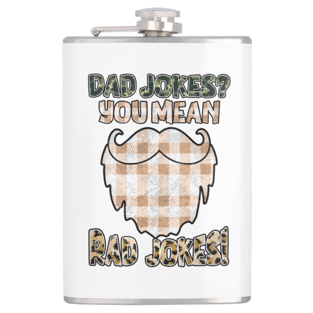 Funny Dad Jokes | Father's Day | Rad Jokes Flask (Front)