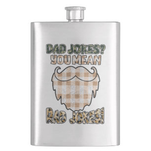 Funny Dad Jokes Father's Day Rad Jokes Flask