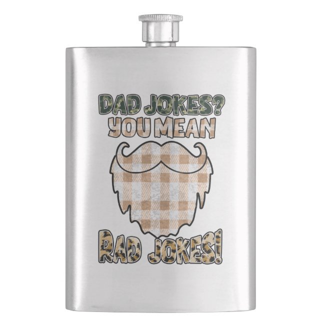 Funny Dad Jokes | Father's Day | Rad Jokes Flask (Front)