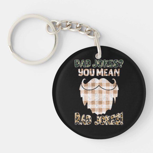 Funny Dad Jokes | Father's Day | Rad Jokes Keychain (Front)