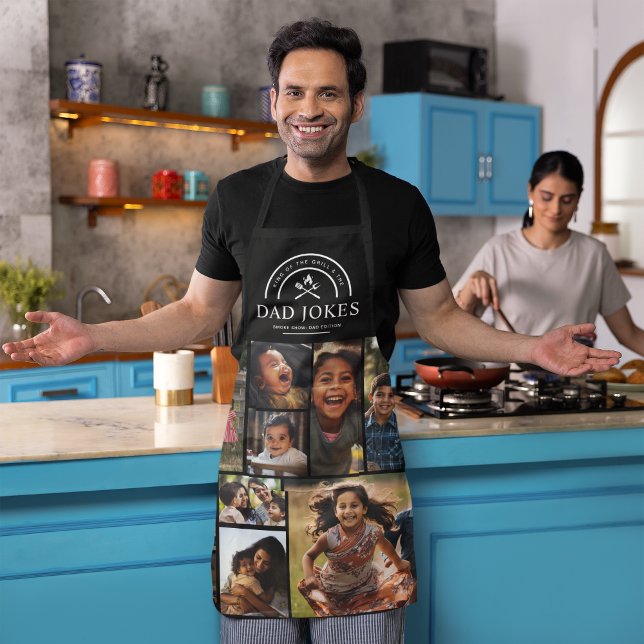 Funny Dad Jokes Grill Master | Personalized Photo Apron (Creator Uploaded)