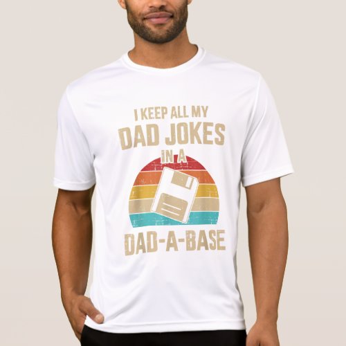 Funny dad jokes in dad_a_base vintage for Daddy T_Shirt