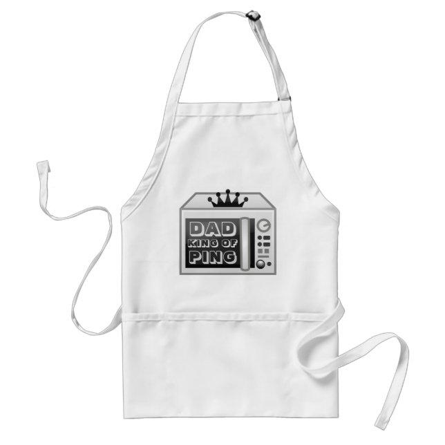 Funny Dad King Of Ping Microwave Cooking Adult Apron (Front)