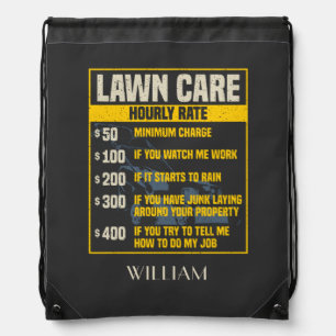 Funny Dad Lawn Care Fathers Birthday Gag Gifts Drawstring Bag