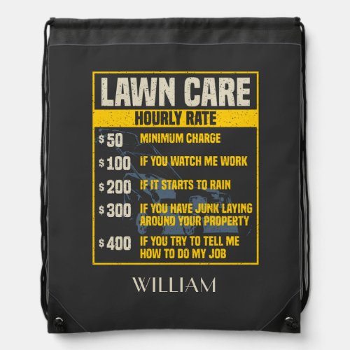 Funny Dad Lawn Care Fathers Birthday Gag Gifts Drawstring Bag