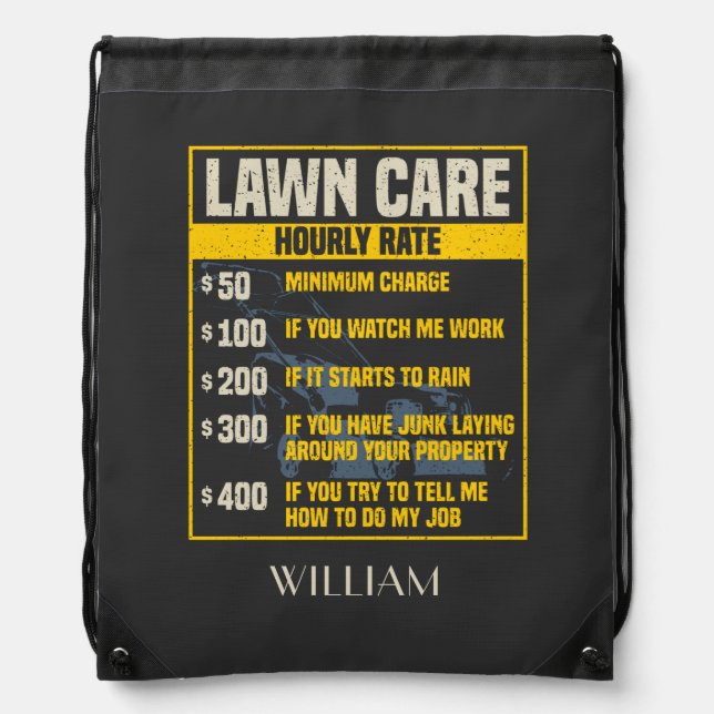 Funny Dad Lawn Care Fathers Birthday Gag Gifts Drawstring Bag (Front)