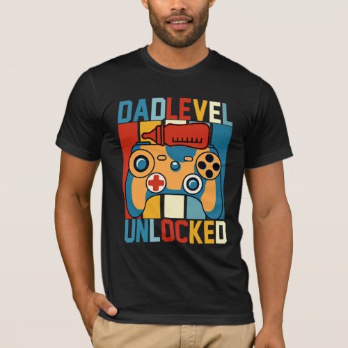 Funny Dad Level Unlocked Video Game Men T_Shirt