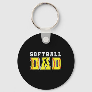 Funny Dad Life Softball Baseball Grandpa Father's Keychain